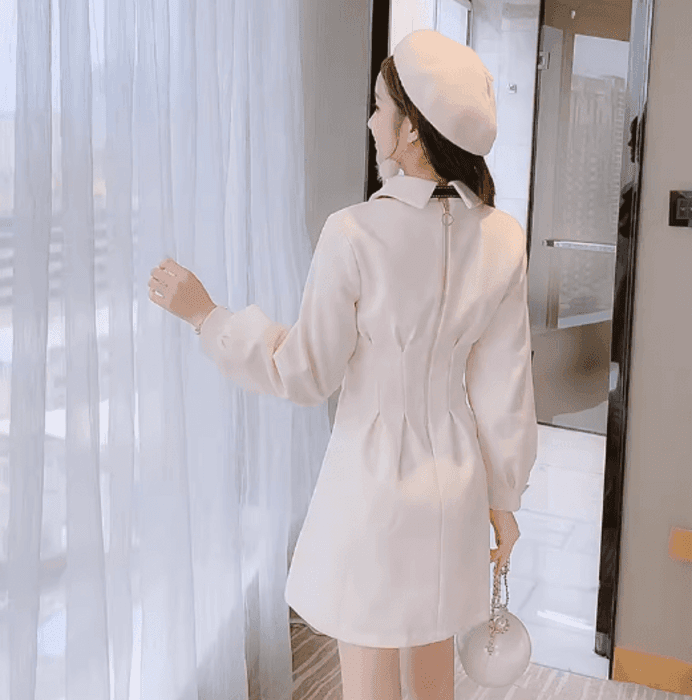 量産型/参戦服/推し活 バックジッパーベルトリボンミニワンピース