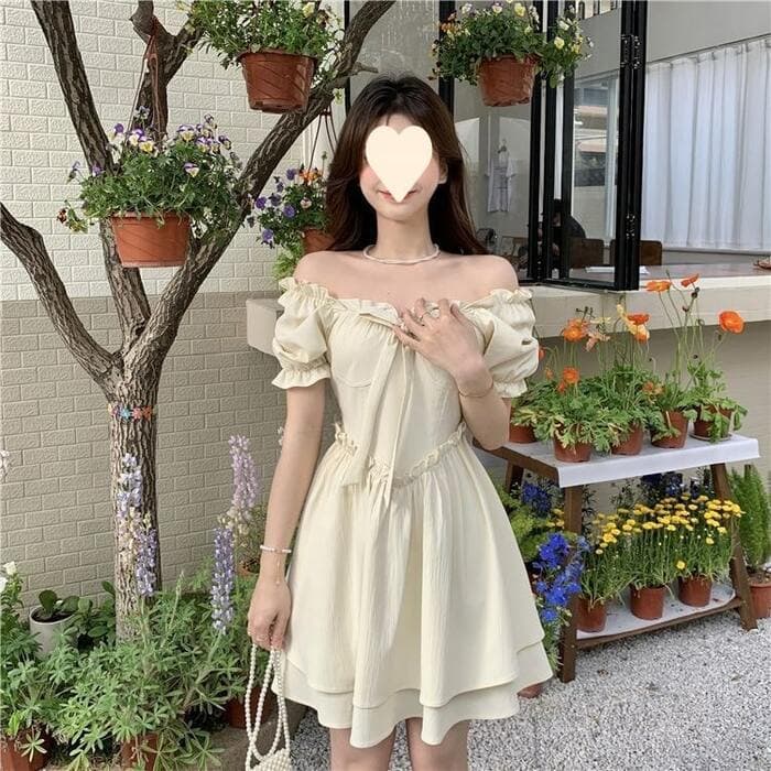 量産型/参戦服/推し活 フレンチスクエアカラーワンピース