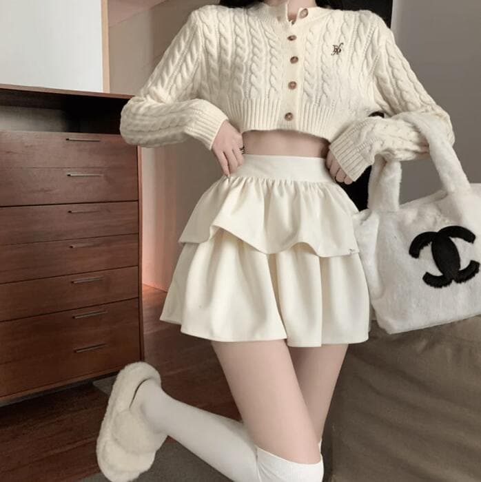 量産型/参戦服/推し活 Aラインティアードハイウエストスカート