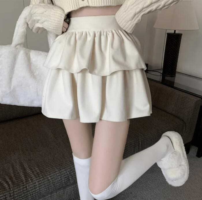 量産型/参戦服/推し活 Aラインティアードハイウエストスカート